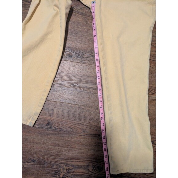 VTG 90s Roper Jeans Women 26 Yellow Bareback High Rise Western Straight Cutoff - Picture 6 of 10